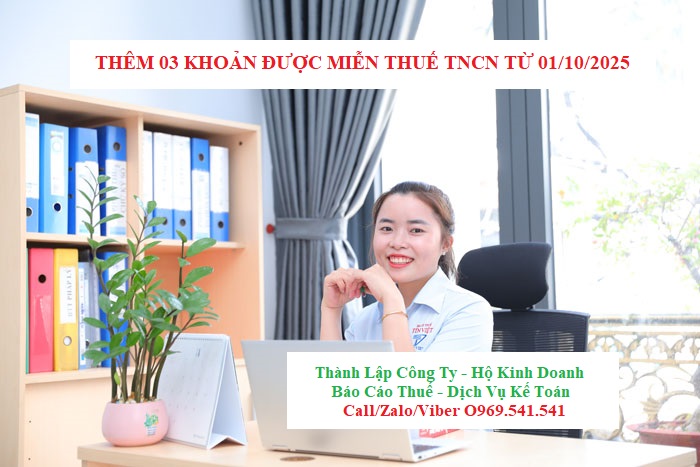 Thêm 03 khoản được miễn thuế TNCN từ 01/10/2025