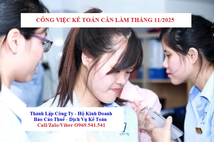 Công việc kế toán nhân sự cần làm tháng 11/2025
