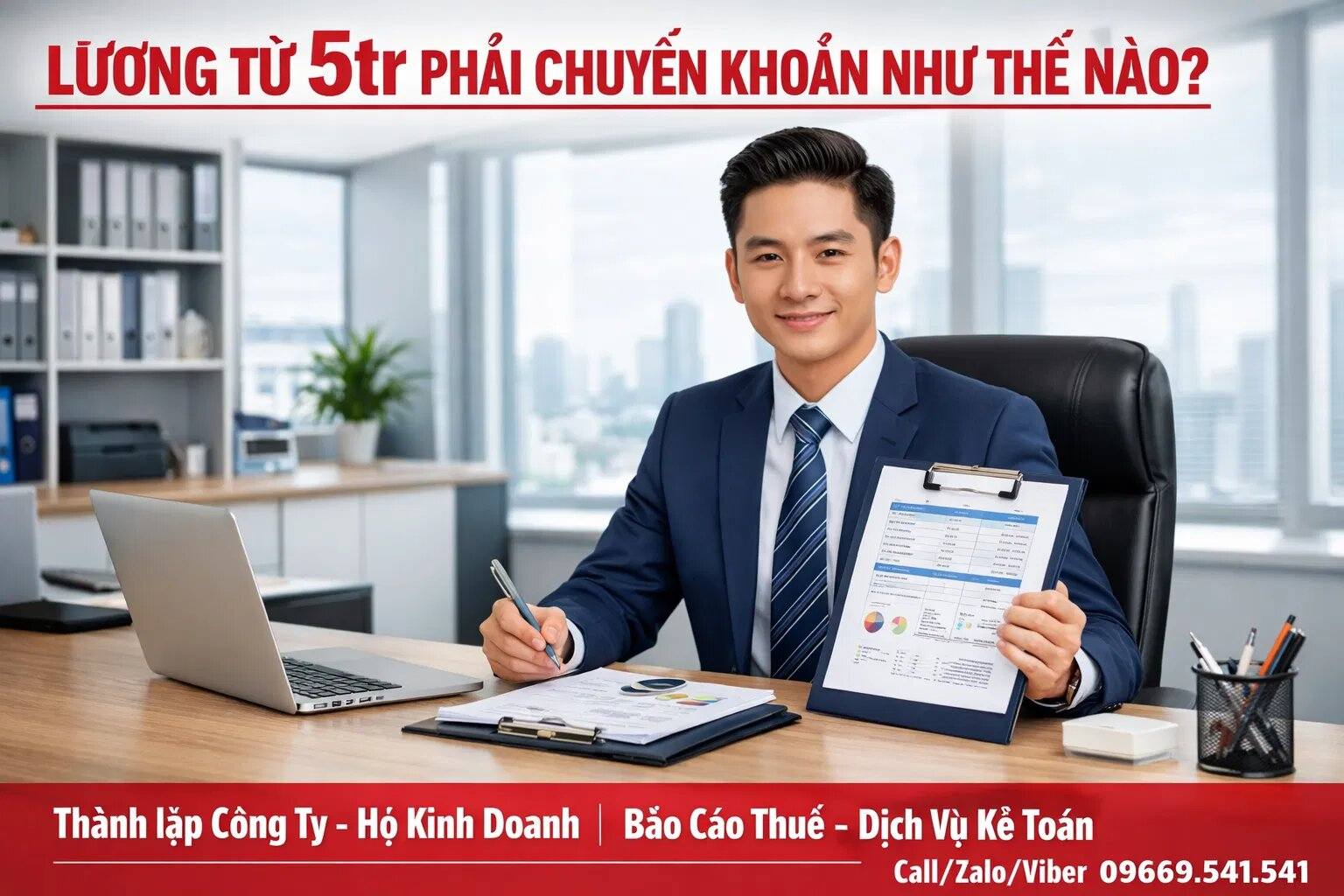 Lương từ 5tr phải chuyển khoản như thế nào?