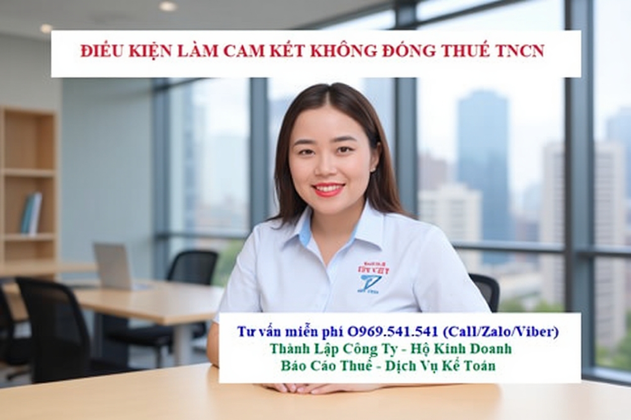 Điều kiện làm cam kết không khấu trừ thuế TNCN