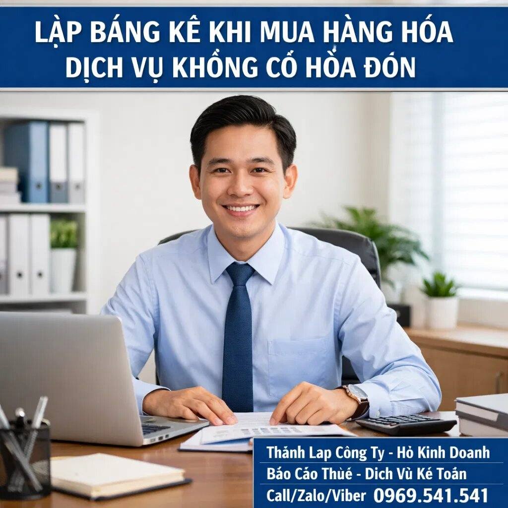 Lập bảng kê khi mua hàng hóa dịch vụ không có hóa đơn