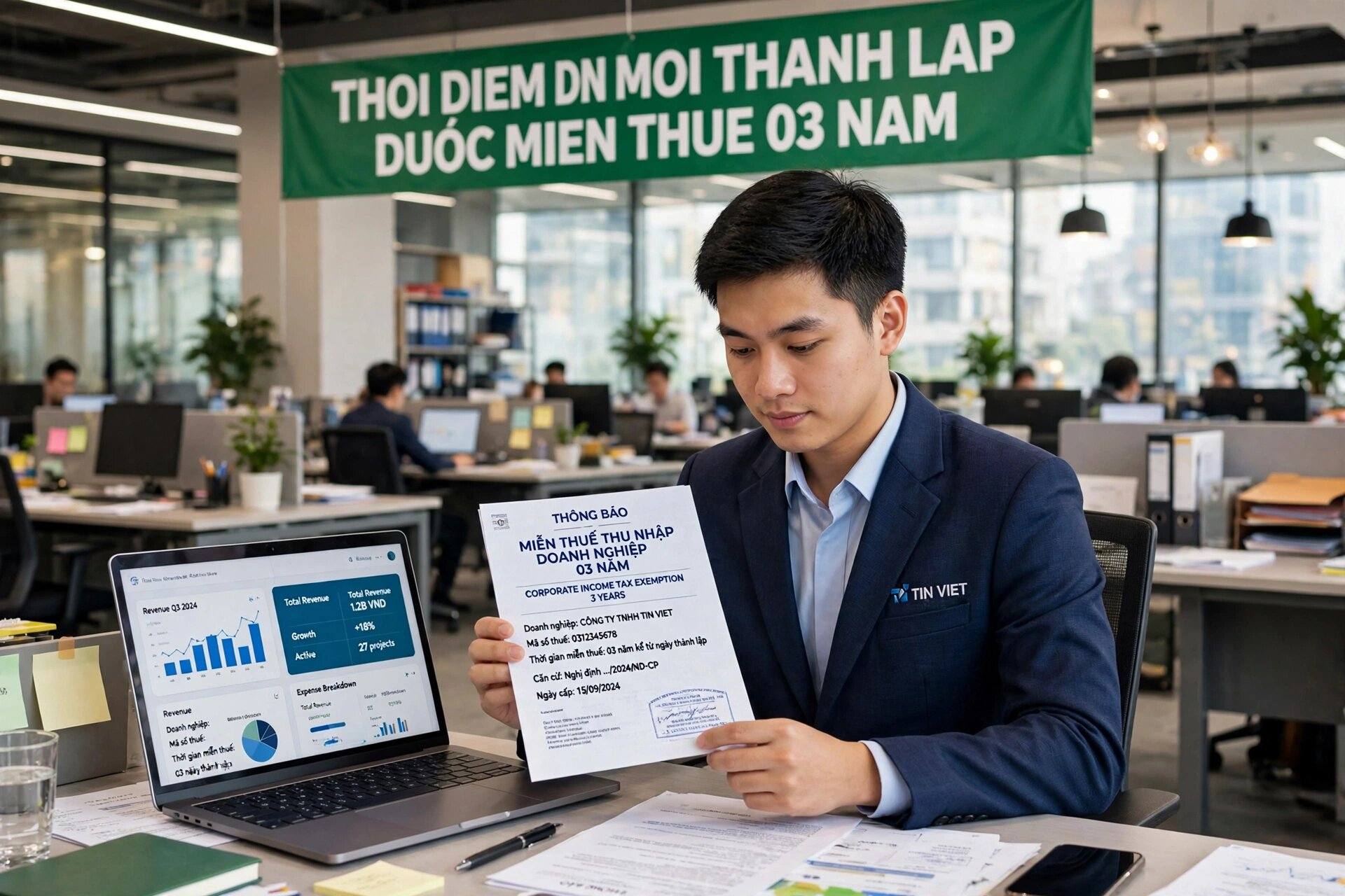 Thời điểm DN mới thành lập được miễn thuế 3 năm